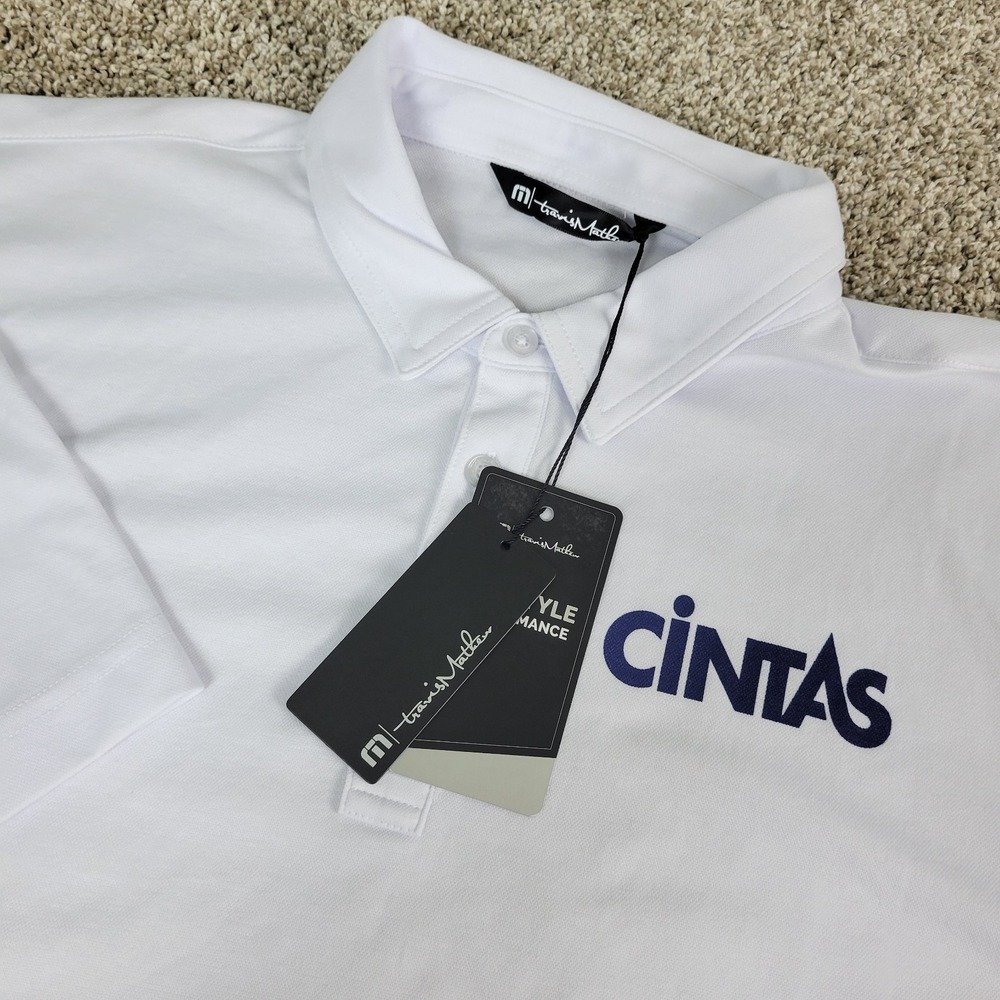 NWT Travis Mathew Oceanside Mens XL Solid White Performance Stretch Polo‎ SS